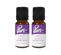Pure Scented 20ml Fragrance Oils - 2 x 10ml Suitable for Candles, Soaps, Slime, Diffusers, Cosmetics, Wax Melts, Designer (2 x 10ml, Violet & Peony Bliss)