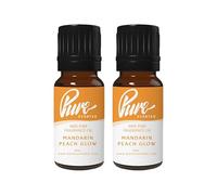 Pure Scented 20ml Fragrance Oils - 2 x 10ml Suitable for Candles, Soaps, Slime, Diffusers, Cosmetics, Wax Melts, Designer (2 x 10ml, Mandarin Peach Glow)