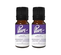 Pure Scented 20ml Fragrance Oils - 2 x 10ml Suitable for Candles, Soaps, Slime, Diffusers, Cosmetics, Wax Melts, Designer (2 x 10ml, Heavenly Cedar & Salted Lavender)