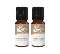 Pure Scented 20ml Fragrance Oils - 2 x 10ml Suitable for Candles, Soaps, Slime, Diffusers, Cosmetics, Wax Melts, Designer (2 x 10ml, Cinnamon Bark & White Ginger)