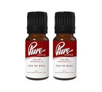 Pure Scented 20ml Fragrance Oils - 2 x 10ml Suitable for Candles, Soaps, Slime, Diffusers, Cosmetics, Wax Melts, Designer (2 x 10ml, Feu De Bois)