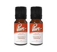 Pure Scented 20ml Fragrance Oils - 2 x 10ml Suitable for Candles, Soaps, Slime, Diffusers, Cosmetics, Wax Melts, Designer (2 x 10ml, Tangerine & Cinnamon)