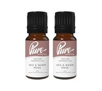 Pure Scented 20ml Fragrance Oils - 2 x 10ml Suitable for Candles, Soaps, Slime, Diffusers, Cosmetics, Wax Melts, Designer (2 x 10ml, Iris & Warm Musk)