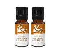 Pure Scented 20ml Fragrance Oils - 2 x 10ml Suitable for Candles, Soaps, Slime, Diffusers, Cosmetics, Wax Melts, Designer (2 x 10ml, Dark Amber & Gingerlily)