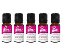 Pure Scented 50ml Fragrance Oils - 5 x 10ml Suitable for Candles, Soaps, Slime, Diffusers, Cosmetics, Wax Melts, Designer (5 x 10ml, Snapdragon & Patchouli)