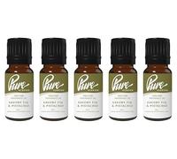 Pure Scented 50ml Fragrance Oils - 5 x 10ml Suitable for Candles, Soaps, Slime, Diffusers, Cosmetics, Wax Melts, Designer (5 x 10ml, Savory Fig & Pistachio)