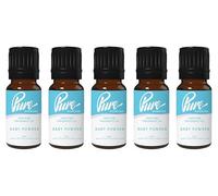Pure Scented 50ml Fragrance Oils - 5 x 10ml Suitable for Candles, Soaps, Slime, Diffusers, Cosmetics, Wax Melts, Designer (5 x 10ml, Baby Powder)