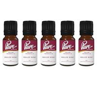 Pure Scented 50ml Fragrance Oils - 5 x 10ml Suitable for Candles, Soaps, Slime, Diffusers, Cosmetics, Wax Melts, Designer (5 x 10ml, Mulled Wine)