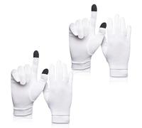 Pure Silk Glove Liners Pack of 2 | Soft & Comfortable | Touchscreen Inner Thermal Gloves | Natural Wear | Unisex | Wash Bag Included (Off-White, Medium)