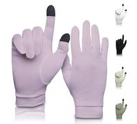 Pure Silk Glove Liners | Soft & Comfortable | Inner Thermal Gloves | Natural Wear | Unisex | Wash Bag Included (Salmon, Medium)