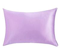 Pure Silk Pillowcase 1 Pair Mulberry Silk Pillowcase With Hidden Zipper Nature Pillow Case(Light purple,51x75 cm)