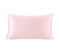 Pure Silk Pillowcase 1Piece Pillowcase With Hidden Zipper Pure Color Good For Healthy Standard Queen King(Light Pink,50x75cm)