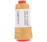 Pure Silk Viscose Blend Yarn in Cones -Premium Quality Silk Yarn for Luxurious,Versatile, and Perfect for Crochet and Knitting,Jewellery and DIY Projects(8ply-160 Yards-Gold-Pack of 1)