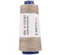 Pure Silk Viscose Blend Yarn in Cones -Premium Quality Silk Yarn for Luxurious,Versatile, and Perfect for Crochet and Knitting,Jewellery and DIY Projects(8ply-160 Yards-Oak-Pack of 1)