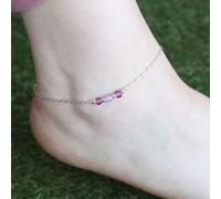 Pure Silver Colourful beaded Summer Indie Boho Indian Payal Anklet The Colourful Aura Silver One Size