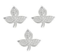 Pure Silver Om Namah Shivay Bel Patra for Shiva Puja, Traditional Hindu Style, 2 cm, Set of 3