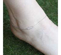 Pure Silver Slim Minimalistic Indie Boho Silver Indian Payal Anklet The Colourful Aura Silver One Size