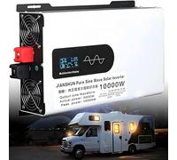 Pure Sine Wave Inverter 10000W for Solar & Wind - 24V/48V/60V/72V/96V Input to 110V/220V Output - LCD Display, Smart Fan, Dual AC - Off-Grid Power for Home, RV, Camping