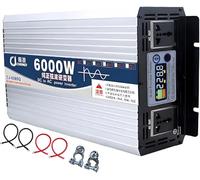 Pure Sine Wave Inverter 2200W 3000W 4000W 5000W 6000W 8000W 10000W 12000W 16000W Car Power Solar Inverter 12V 24V 48V 60V 72V DC to 110V 230V AC Converter for RV,Truck,Camping(6000W,12Vto220V)