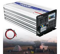 Pure Sine Wave Inverter 3000W-12000W, 12V/24V/48V/60V/72V to AC 110V/220V/230V Voltage Converter with Display & Sockets for Car, Caravan, Boat, Camping Use