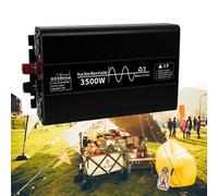 Pure Sine Wave Inverter 3000W 12V to 110V, DC to AC Voltage Converter Power Adapter with LCD Screen for Camping and Caravan