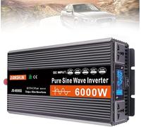 Pure sine wave inverter, 3000W 4000W 5000W 6000W 12V 24V 48V 60V 72V DC to 110V/120V 230V AC Car Converter Voltage Converter Transformer with AC Outlets for Car,Truck,Home,Vehicles(6000W,24Vto110V)