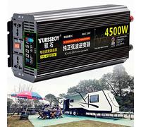 Pure Sine Wave Inverter 3500W 4500W 5500W 6500W 8000W Car Power Solar Inverters for Vehicles 12V 24V 48V 60V 72V DC to 110V 230V AC Car Plug Adapter Outlet Converter for Home RV Truck Camping(4500W,12