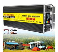 Pure sine wave inverter, 4000W 5000W 6000W 7000W 8000W 9000W 12V/24V/48V/60V/72V DC to 110V 120V 220V 230V Converter for Family Car with AC Outlets for Motorhomes,Truck,Boat,Camping(9000W,24Vto220V)