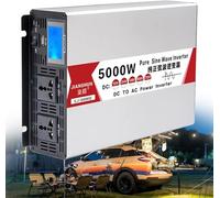 Pure sine wave inverter, 4000W/5000W/6000W/8000W DC 12V/24V/48V/60V/72V to AC 110V /220V 230V 240V Voltage Converter With Sockets USB Ports LED Voltage for Car Camping Caravan Travel(5000W,12Vto110V)