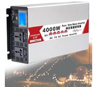 Pure Sine Wave Inverter 4000W/8000W - DC 12V/24V/48V to AC 110V/220V - Powerful Voltage Converter with USB, LCD Display for Travel & Camping