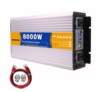 Pure Sine Wave Power Inverter 3000W/4000W/5000W/6000W/8000W, DC 12V/24V to AC 110V/120V Converter for RV Solar System and Car, with AC Power Outlets and Display