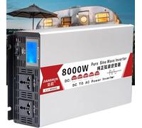 Pure Sine Wave Power Inverter 4000W/8000W - DC 12V/24V/48V/60V/72V to AC 110V/220V Converter for Home, Camping, Solar Charging & Outdoor Vacations