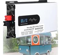 Pure Sine Wave Power Inverter 5KW 6KW 8KW 10KW 12V DC to 220V for Home RV Off-Grid Solar Systems with LCD Screen and Car Adapter