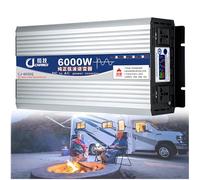 Pure Sine Wave Power Inverter 600W-2000W DC 12V/24V/48V/60V/72V to AC 110V/220V with 2 AC Outlets and Intelligent Safety Protections