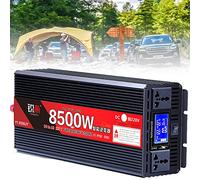 Pure Sine Wave Power Inverter 8500W DC 12V to AC 230V with LCD Display, Dual AC Outlets and Cooling Fans for RV, Truck, Boat, Camping, Household