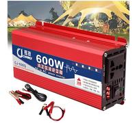 Pure Sine Wave Power Inverter DC 12V/24V/48V/60V/72V to AC 110V/220V 240V Converter 600W-2000W Intelligent Safe Protections Power Inverter with 2AC Outlets,12Vto220V-600W