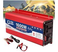 Pure Sine Wave Power Inverter DC 12V/24V/48V/60V/72V to AC 110V/220V 240V Converter 600W-2000W Intelligent Safe Protections Power Inverter with 2AC Outlets,12Vto110V-1600W