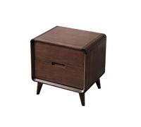 Pure Solid Wood Retro Bedroom Bedside Table with Storage Drawers-Nordic Style, Modern Bedroom Sofa Solid Wood Bedside Table/Modern Wooden Coffee Table-Retro Bedroom Furniture (Color : Double Draw, S