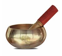 Pure Source India - 5 inches -Singing Bowl Set Singing bowl Mallet Meditation Sound Bowl Musical Instrument for Stress Relief and Meditation Music Gold