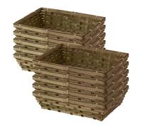 10 x Pure Source Nutrition Natural Bamboo Baskets, S, M, L, XL, XXL for Gift Hampers Christmas Birthday Present Christening Baby Shower Empty Tray Shallow Storage Basket Biodegradable (Large)