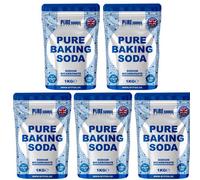 Pure Source Nutrition Baking Soda 5Kg (1Kg X 5 Bags) Multi Purpose Household Cleaner Sodium Bicarbonate Of Soda