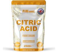 Pure Source Nutrition Citric Acid Bath Bombs, Food Flavouring, Preserving, Cleaning & Descaling | 100% Pure | for Organic Production, GMO Free (250g)