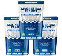Pure Source Nutrition Magnesium Flakes 1kg - Pure Natural Bath Salts | Organic & Vegan Friendly | Ideal for Relaxing Soaks, Foot Baths, Skincare & DIY Bath Bombs (Pack of 3)