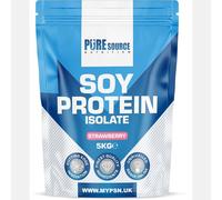 Pure Source Nutrition Soy Protein Isolate Powder 5kg (90% Protein) | Strawberry Flavour Vegan Protein Powder | High Protein Dairy Free Plant Based Supplement | Superfood Supergreens by PSN