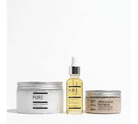 PURE Spa Skincare Calm in 3 | Sensitive Skincare Set - 3 Step Soothing Face Care Kit for Redness & Stressed Skin - Includes Fragrance-Free Cleanser, Gentle Scrub & Calm Face Oil