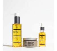PURE Spa Skincare Glow in 3 | Hydrating & Anti Ageing Skincare Set - 3 Step Face Care Kit for Wrinkles & Radiance - Includes Face Cleanser, Scrub & Anti-Ageing Face Oil