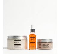 PURE Spa Skincare PURE in 3 | Dry Skincare Gift Set - 3 Step Organic Face Care Kit for Deep Hydration - Includes 100% Natural Coconut Cleanser, Face Scrub & 100% Rosehip Face Oil