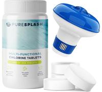 Pure Splash 1Kg Multifunction 4 In 1 Chlorine Tablets And Floating Chlorine Dispenser, Chlorine Tablets For Hot Tub And Pools