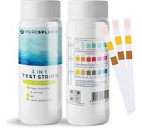 Pure Splash Pool Water Test Strips - 3-In-1 Pool & Spa Kit With 50 Chlorine Strips - Tests Chlorine, Ph, Alkalinity - Fast Results