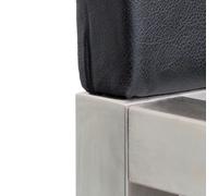 Pure stainless steel bed with upholstered headboard imitation leather black Hans Hansen - PURE H 666 VA 02